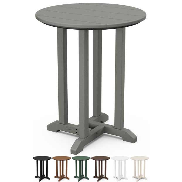 POLYWOOD® 24&quot; Round Farmhouse Bistro Table - RT124