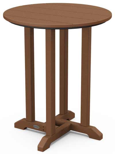 POLYWOOD® 24&quot; Round Farmhouse Bistro Table - RT124