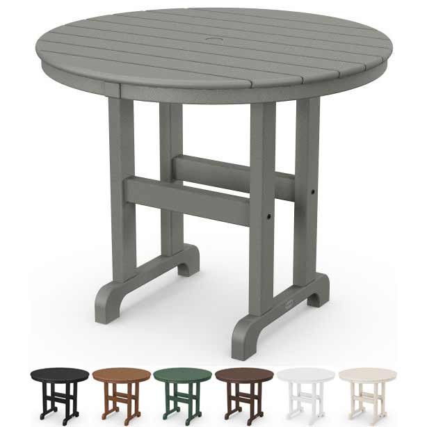 POLYWOOD® 36" Round Farmhouse Dining Table - RT236 Table POLYWOOD®