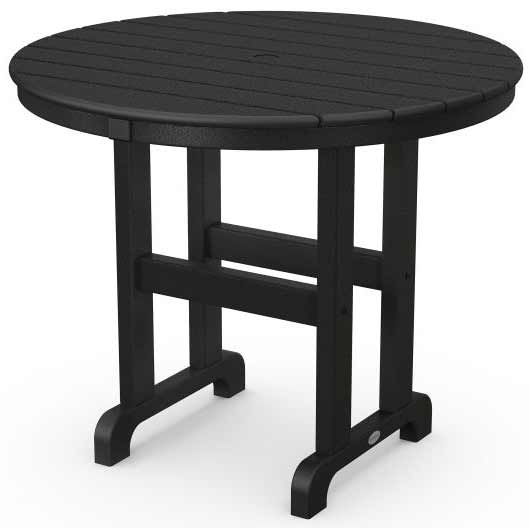 POLYWOOD® 36&quot; Round Farmhouse Dining Table - RT236