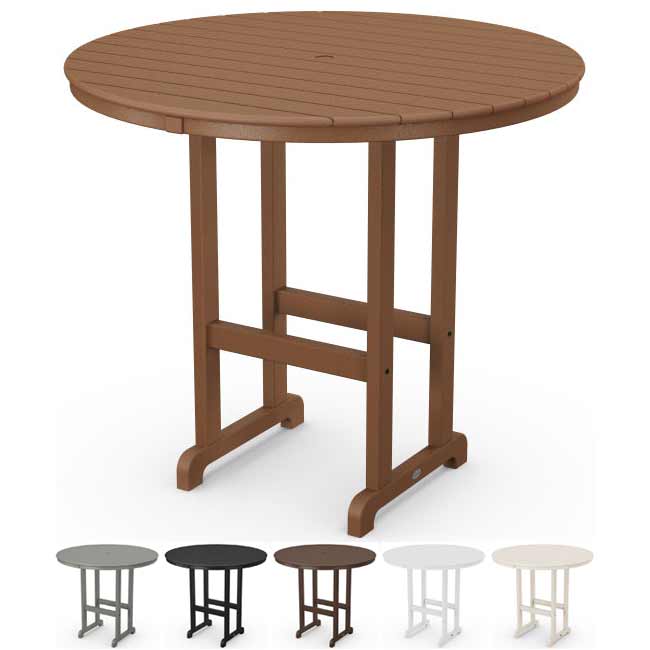 POLYWOOD® 48&quot; Round Farmhouse Bar Table - RBT248