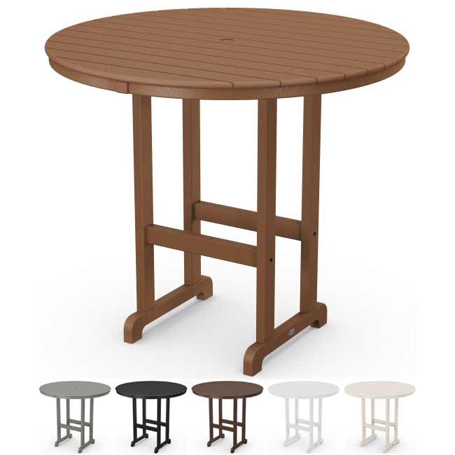POLYWOOD® 48" Round Farmhouse Bar Table - RBT248 Table POLYWOOD®