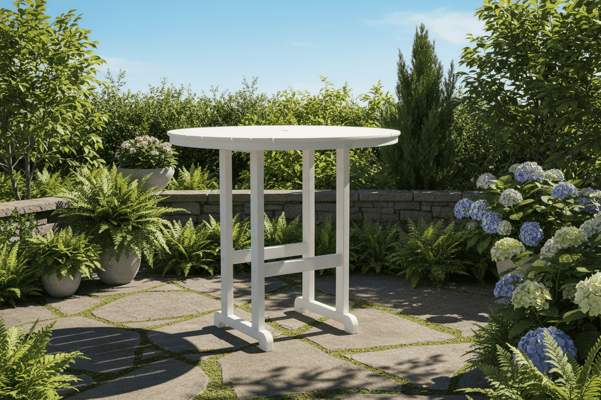 POLYWOOD® 48" Round Farmhouse Bar Table - RBT248