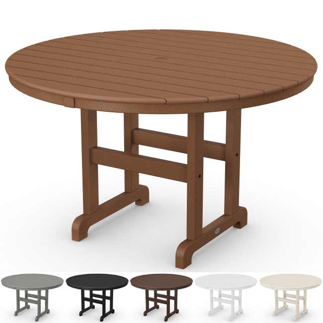 POLYWOOD® 48" Round Farmhouse Dining Table - RT248 Table POLYWOOD®