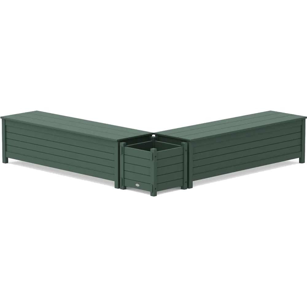 POLYWOOD® 60" Nautical L- Shaped Planter Storage Bench Set - PWS2975-1 Storage POLYWOOD®