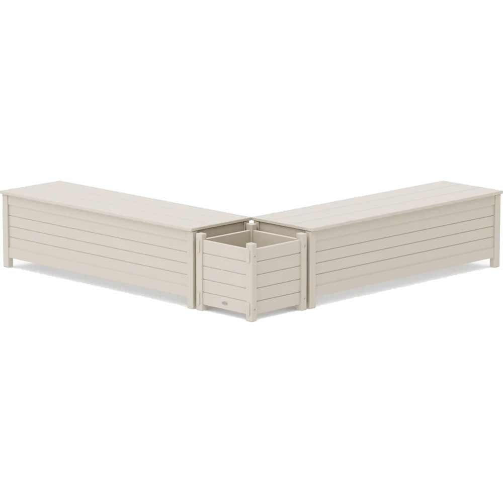 POLYWOOD® 60" Nautical L- Shaped Planter Storage Bench Set - PWS2975-1 Storage POLYWOOD®