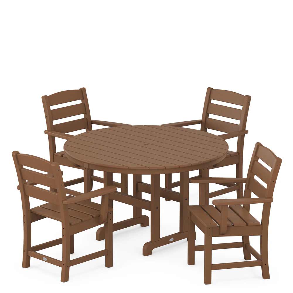 POLYWOOD® Lakeside 5-Piece Round Farmhouse Dining Set - PWS648-1 Dining Set POLYWOOD®