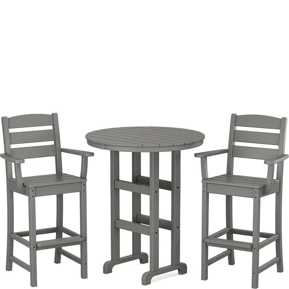 POLYWOOD® Lakeside 3-Piece Round Bar Arm Chair Set - PWS612-1 Bar Set POLYWOOD®