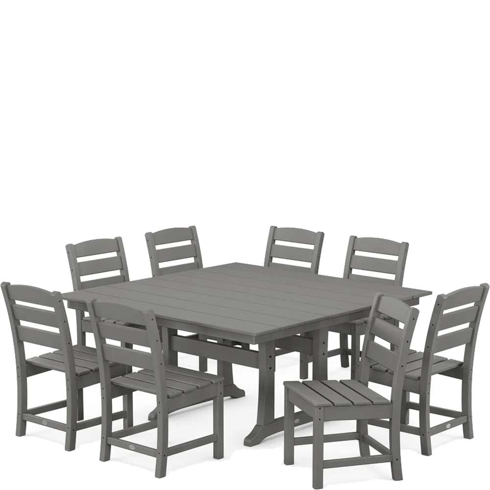 POLYWOOD® Lakeside 9-Piece Farmhouse Trestle Dining Set - PWS661-1 Dining Set POLYWOOD®