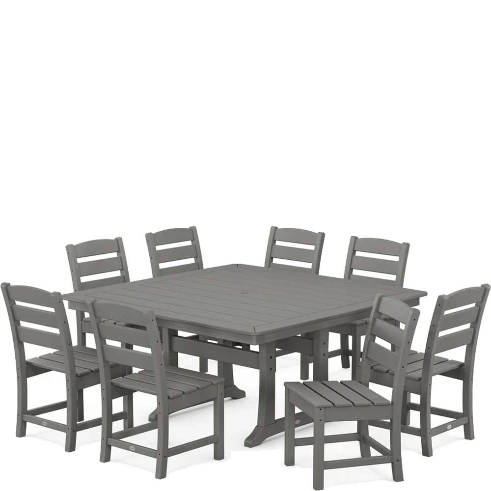 POLYWOOD® Lakeside 9-Piece Nautical Trestle Dining Set - PWS739-1