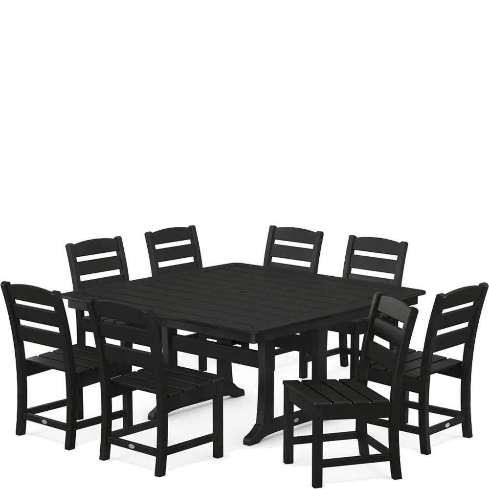 POLYWOOD® Lakeside 9-Piece Nautical Trestle Dining Set - PWS739-1