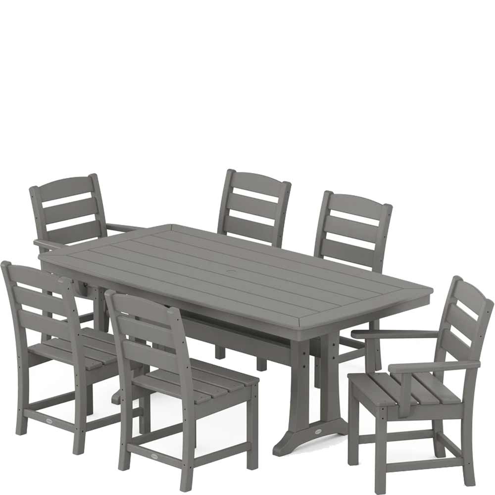 POLYWOOD® Lakeside 7-Piece Dining Set with Trestle Legs - PWS635-1