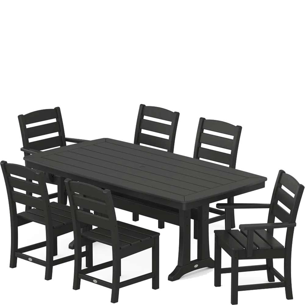 POLYWOOD® Lakeside 7-Piece Dining Set with Trestle Legs - PWS635-1