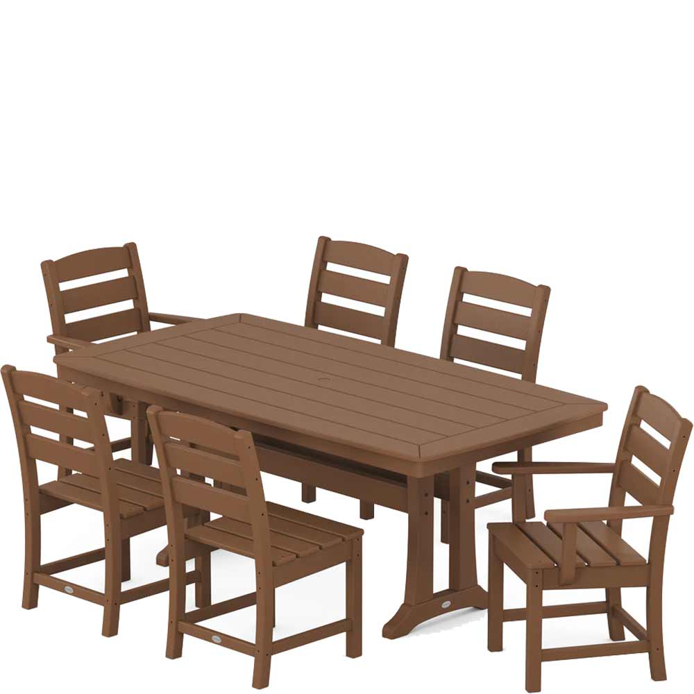 POLYWOOD® Lakeside 7-Piece Dining Set with Trestle Legs - PWS635-1