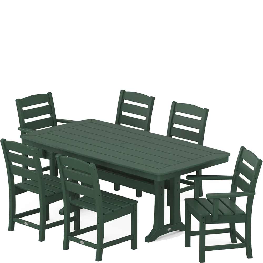 POLYWOOD® Lakeside 7-Piece Dining Set with Trestle Legs - PWS635-1