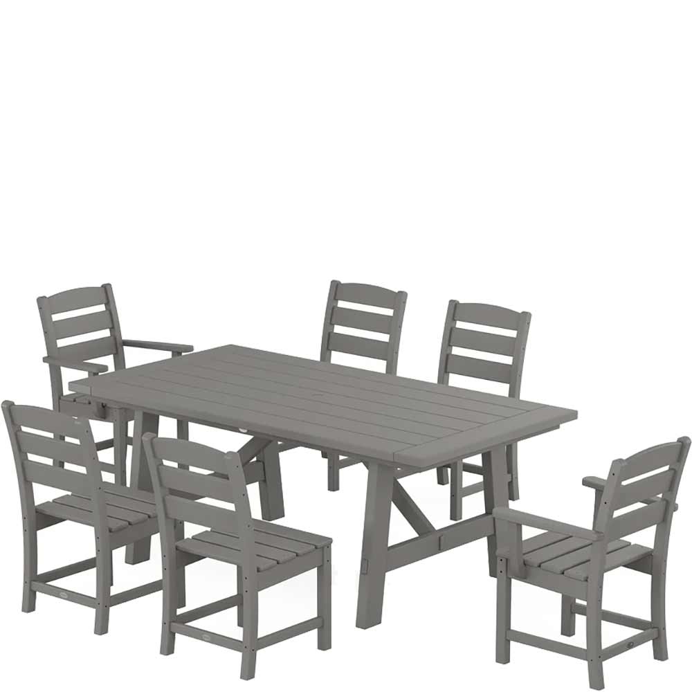 POLYWOOD® Lakeside 7-Piece Rustic Farmhouse Dining Set - PWS1087-1 Dining Set POLYWOOD®