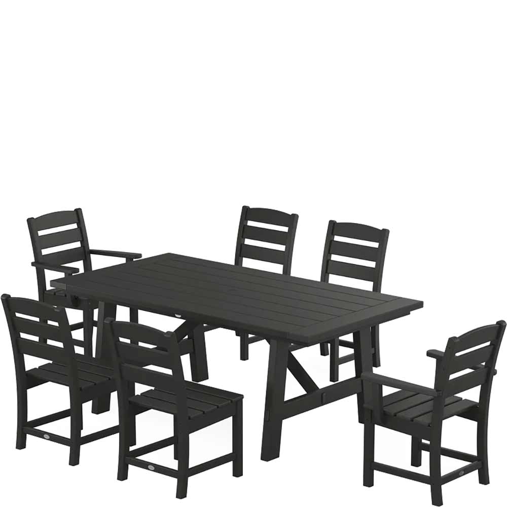 POLYWOOD® Lakeside 7-Piece Rustic Farmhouse Dining Set - PWS1087-1