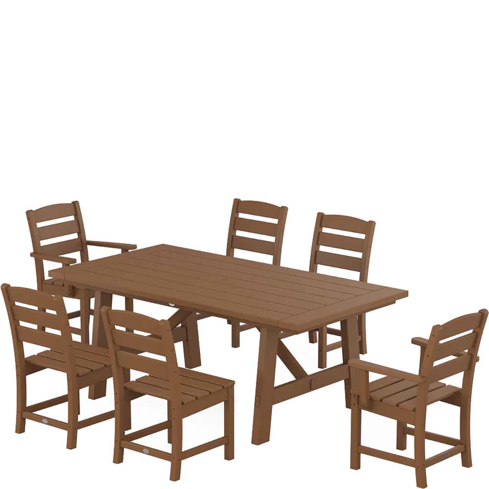 POLYWOOD® Lakeside 7-Piece Rustic Farmhouse Dining Set - PWS1087-1