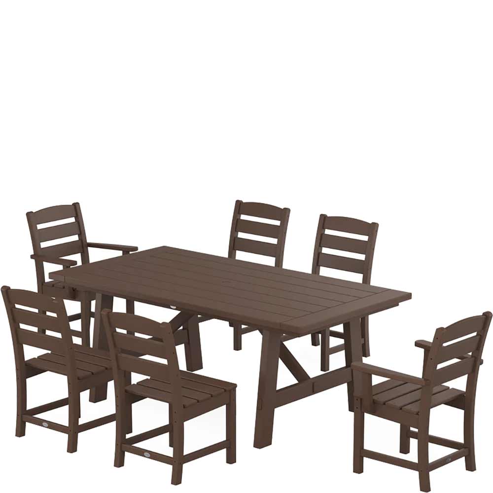 POLYWOOD® Lakeside 7-Piece Rustic Farmhouse Dining Set - PWS1087-1