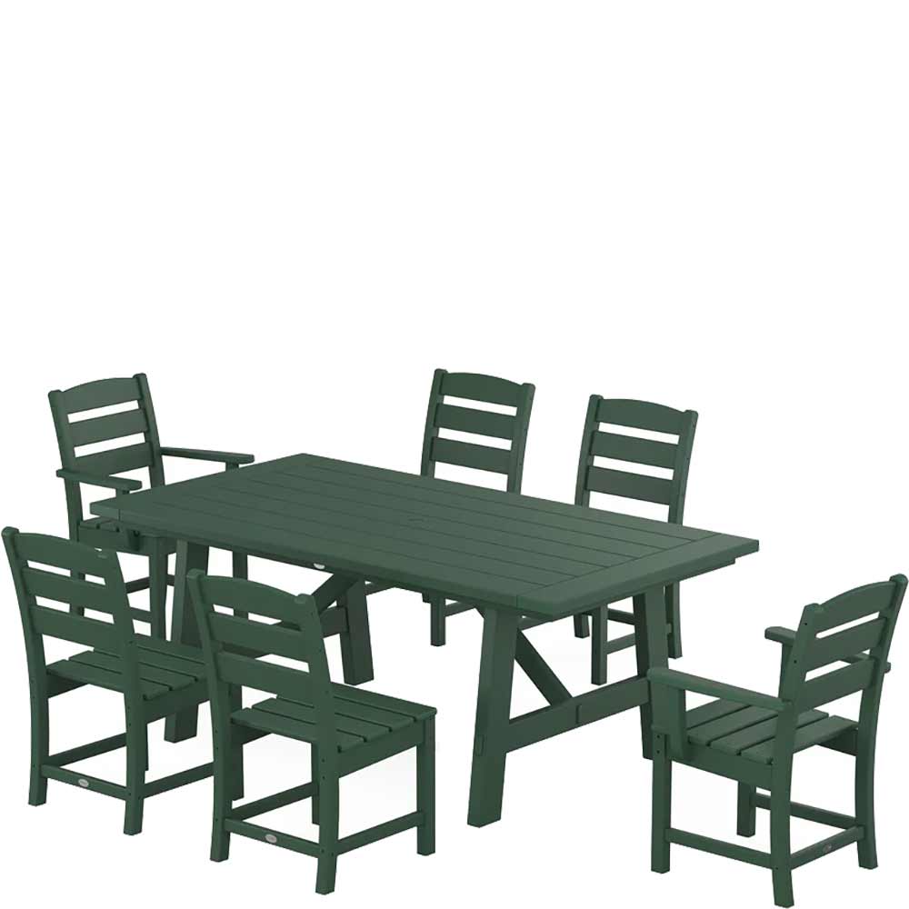 POLYWOOD® Lakeside 7-Piece Rustic Farmhouse Dining Set - PWS1087-1