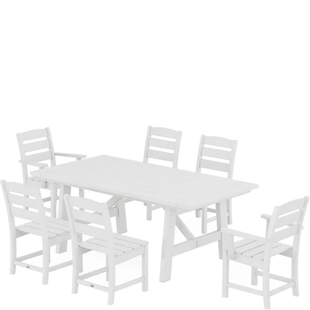 POLYWOOD® Lakeside 7-Piece Rustic Farmhouse Dining Set - PWS1087-1