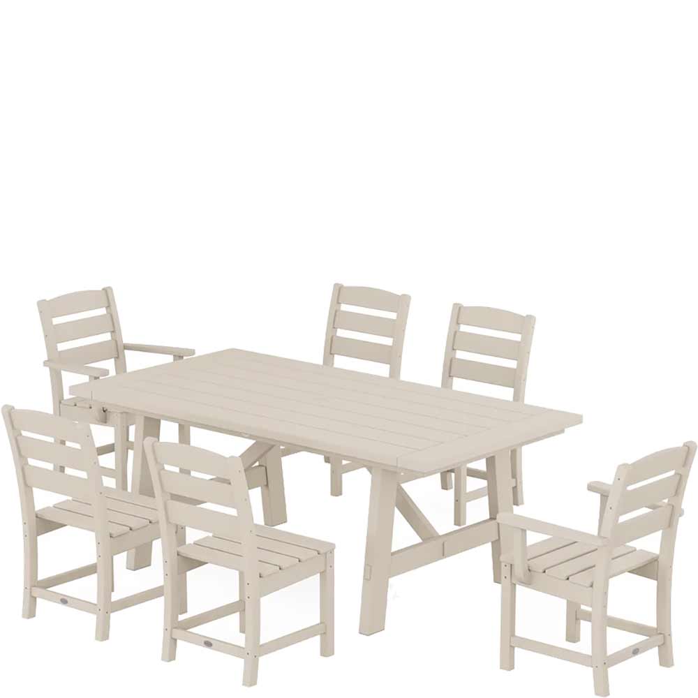 POLYWOOD® Lakeside 7-Piece Rustic Farmhouse Dining Set - PWS1087-1