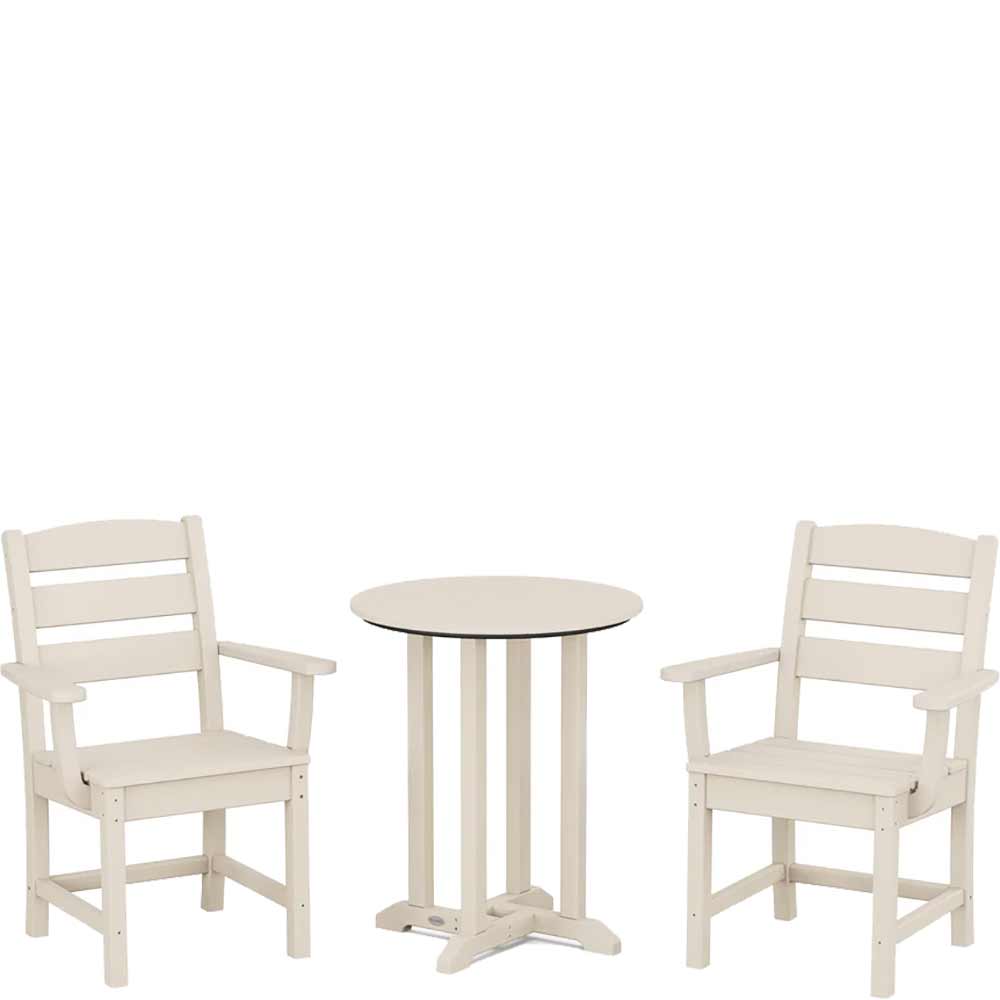 POLYWOOD® Lakeside 3-Piece Round Bistro Dining Set - PWS1301-1