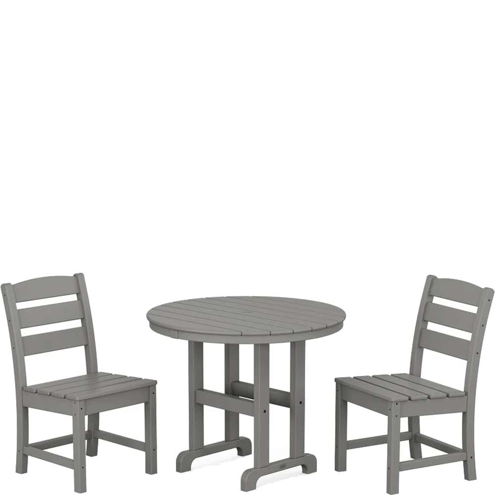POLYWOOD® Lakeside Side Chair 3-Piece Round Dining Set - PWS1335-1
