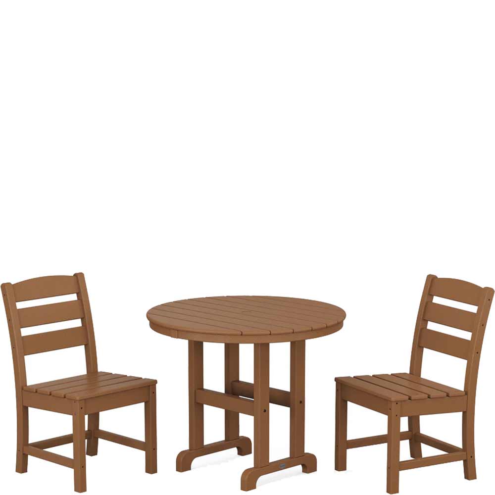 POLYWOOD® Lakeside Side Chair 3-Piece Round Dining Set - PWS1335-1