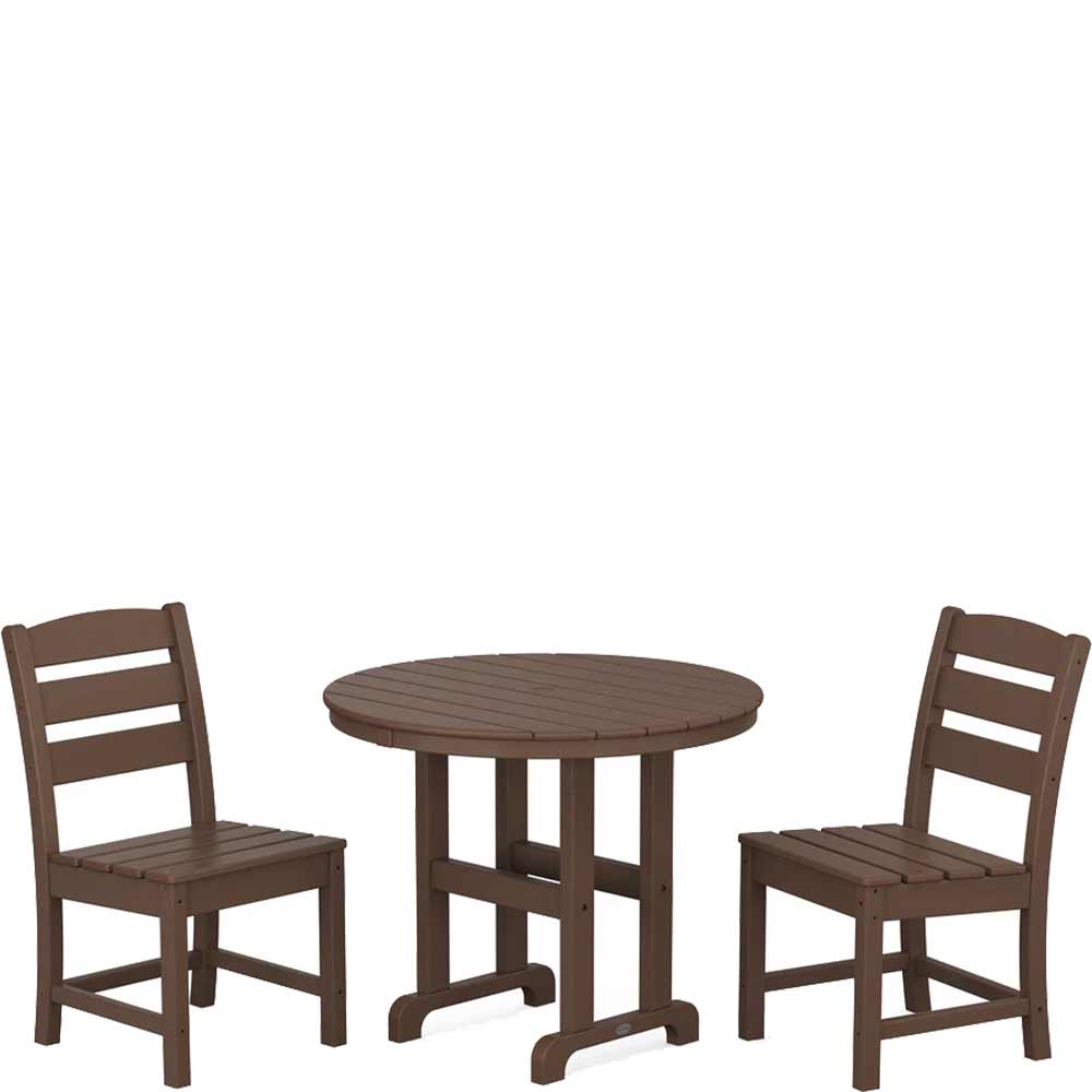 POLYWOOD® Lakeside Side Chair 3-Piece Round Dining Set - PWS1335-1
