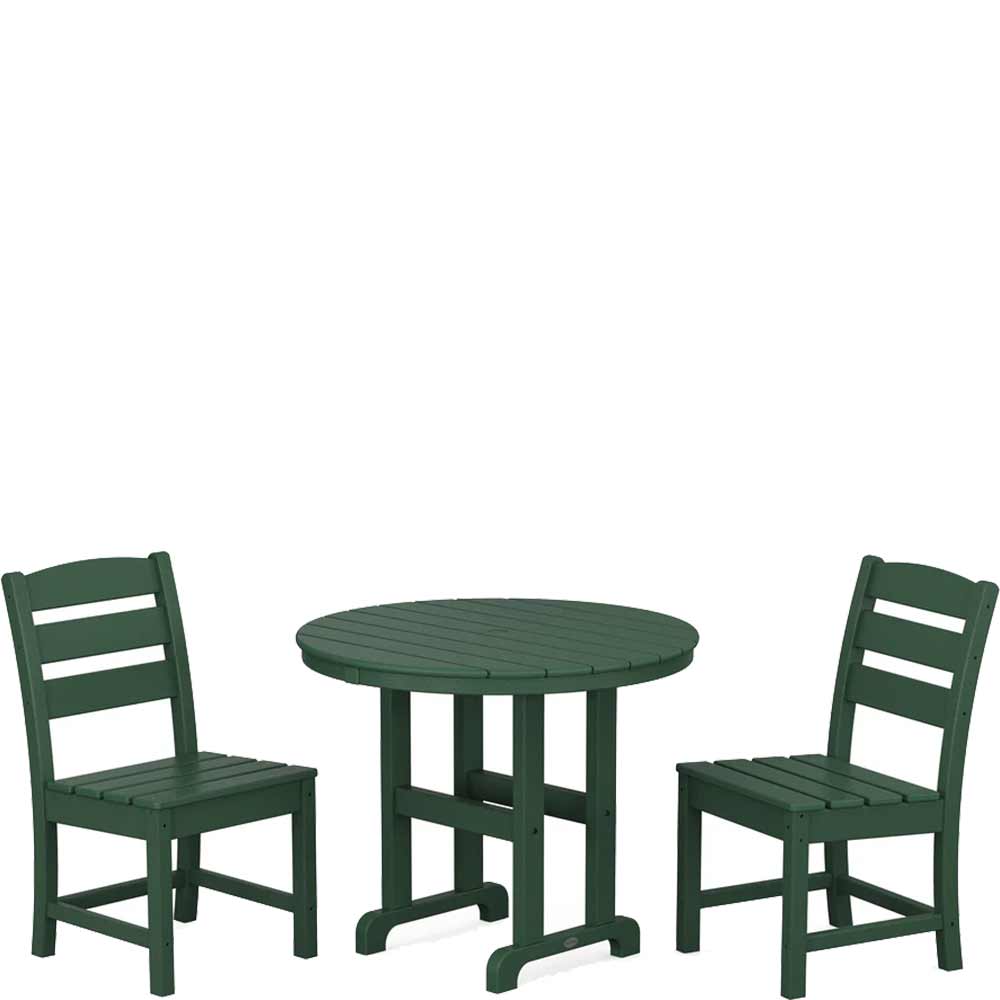 POLYWOOD® Lakeside Side Chair 3-Piece Round Dining Set - PWS1335-1