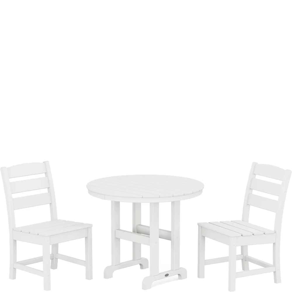 POLYWOOD® Lakeside Side Chair 3-Piece Round Dining Set - PWS1335-1