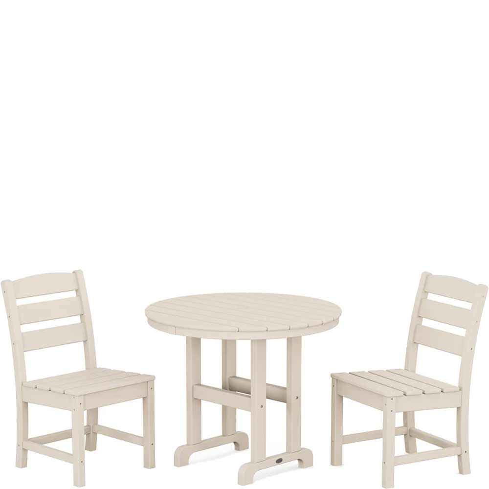 POLYWOOD® Lakeside Side Chair 3-Piece Round Dining Set - PWS1335-1