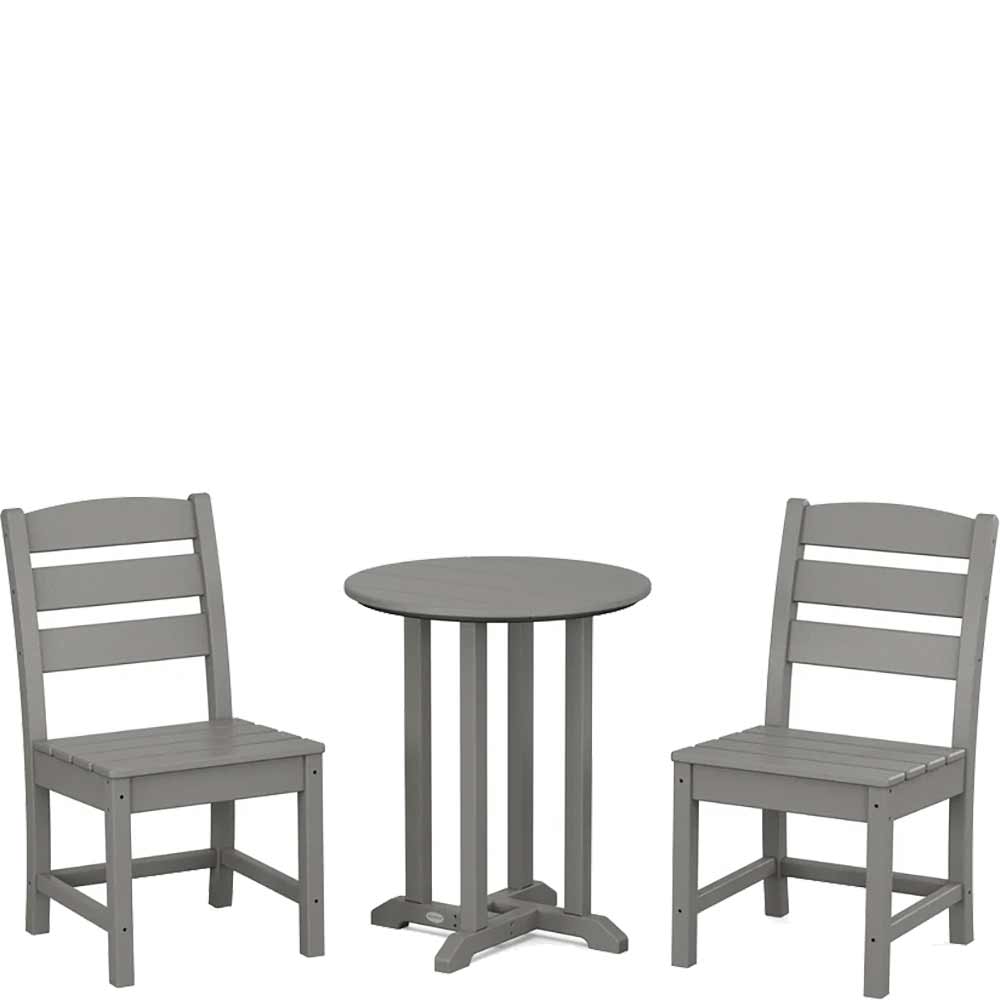 POLYWOOD® Lakeside Side Chair 3-Piece Round Bistro Dining Set - PWS1302-1