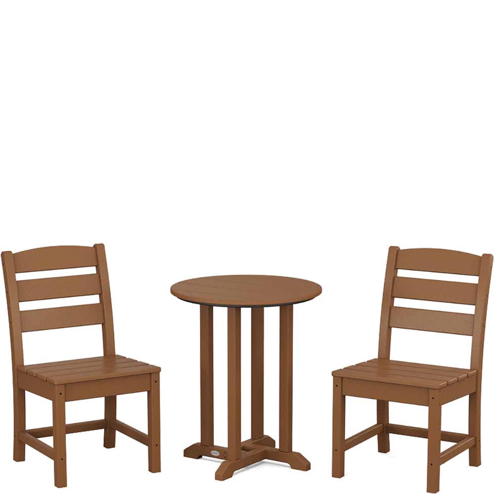 POLYWOOD® Lakeside Side Chair 3-Piece Round Bistro Dining Set - PWS1302-1