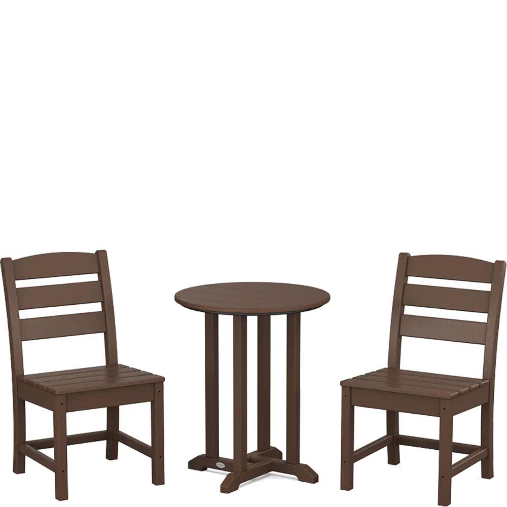 POLYWOOD® Lakeside Side Chair 3-Piece Round Bistro Dining Set - PWS1302-1