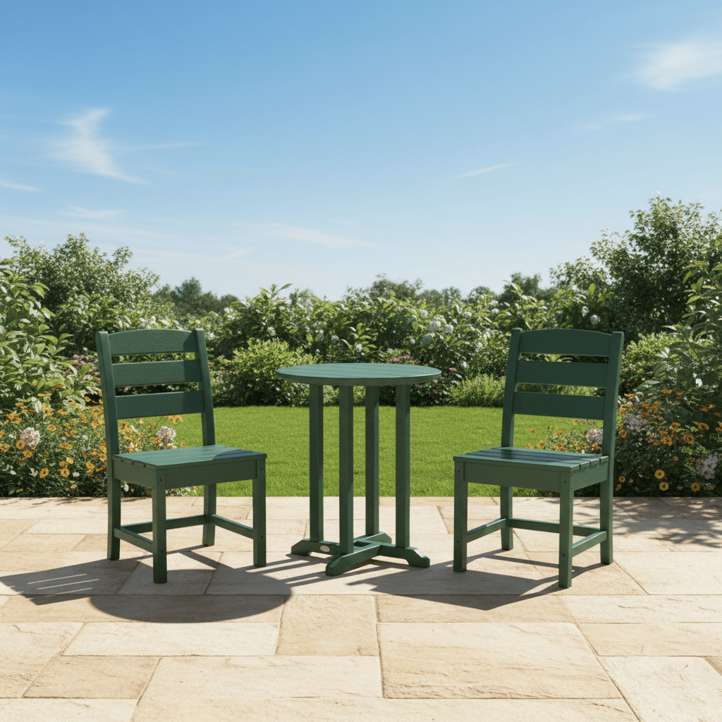 POLYWOOD® Lakeside Side Chair 3-Piece Round Bistro Dining Set - PWS1302-1 Dining Set POLYWOOD®