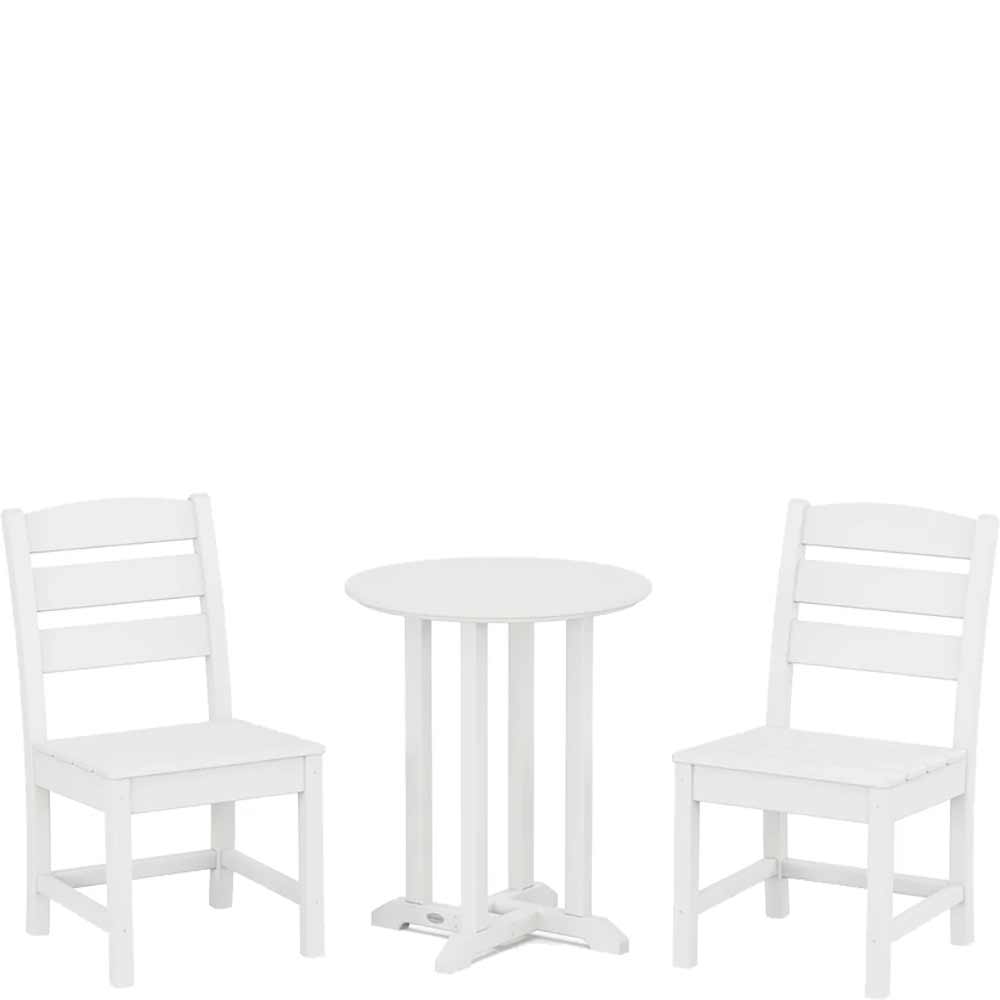 POLYWOOD® Lakeside Side Chair 3-Piece Round Bistro Dining Set - PWS1302-1