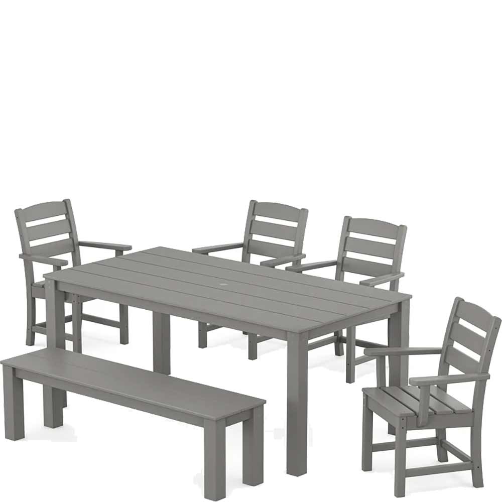 POLYWOOD® Lakeside 6-Piece Parsons Dining Set with Bench - PWS2286-1