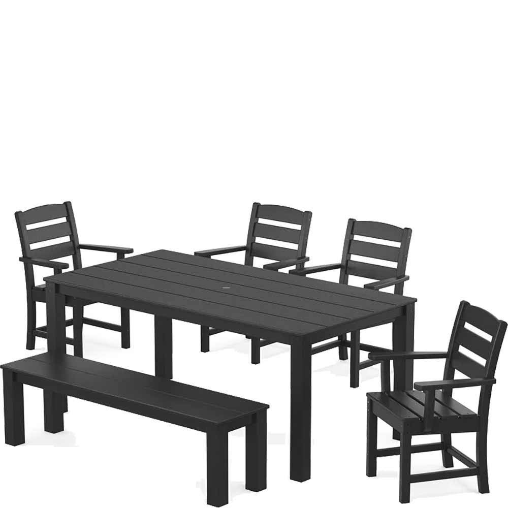 POLYWOOD® Lakeside 6-Piece Parsons Dining Set with Bench - PWS2286-1