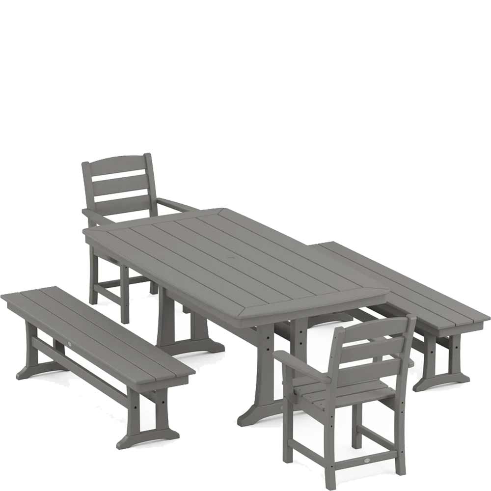 POLYWOOD® Lakeside 5-Piece Dining Set with Trestle Legs - PWS1043-1