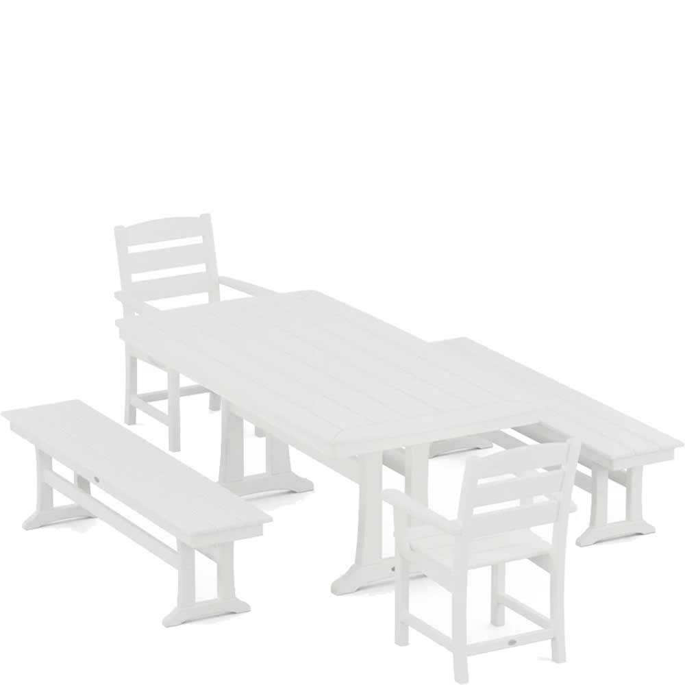 POLYWOOD® Lakeside 5-Piece Dining Set with Trestle Legs - PWS1043-1