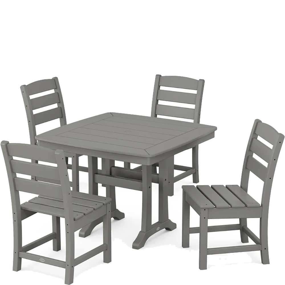 POLYWOOD® Lakeside Side Chair 5-Piece Dining Set with Trestle Legs - PWS974-1 Dining Set POLYWOOD®