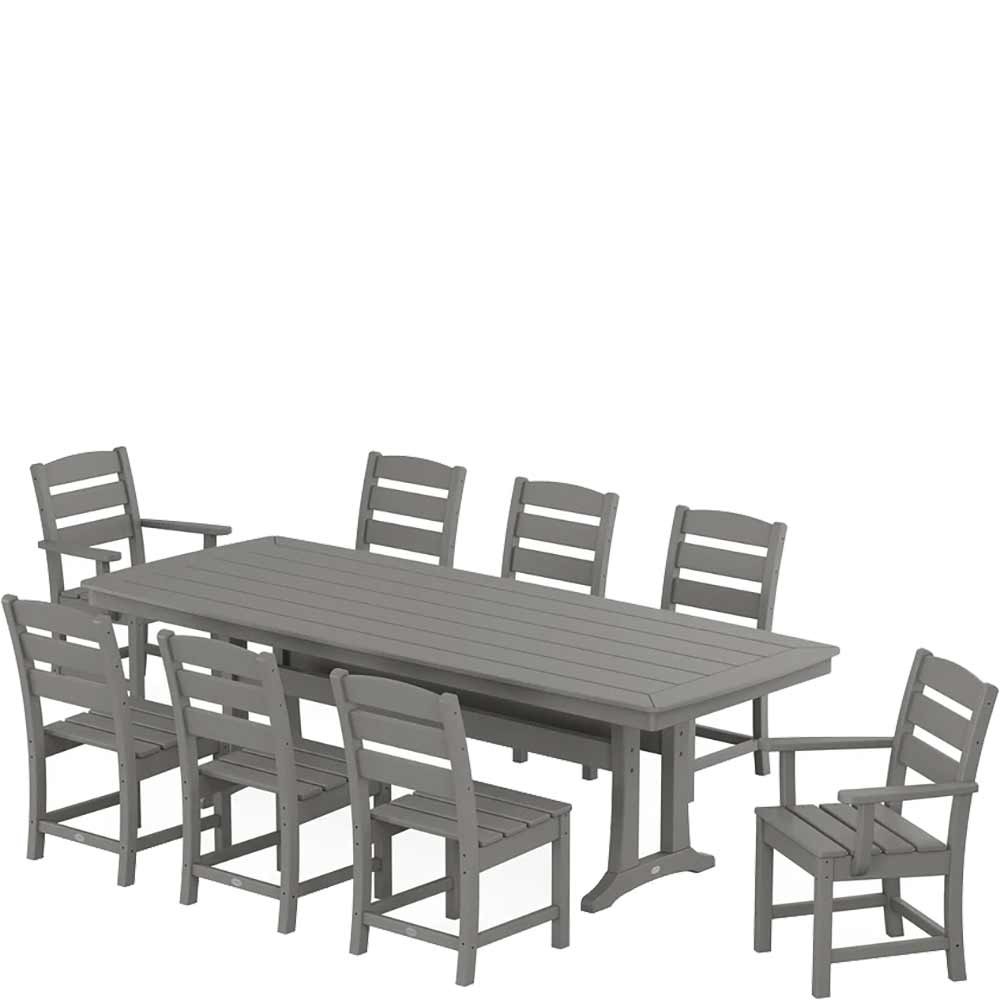 POLYWOOD® Lakeside 9-Piece Dining Set with Trestle Legs - PWS1486-1 Dining Set POLYWOOD®