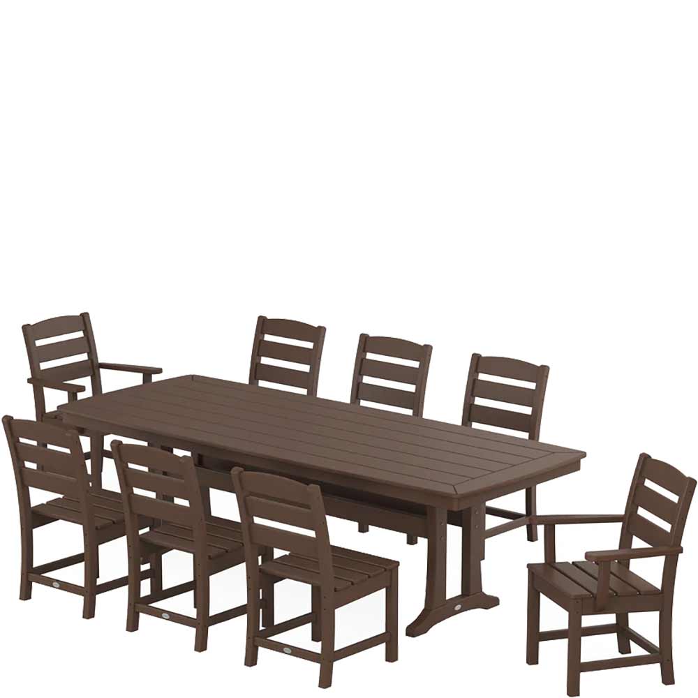 POLYWOOD® Lakeside 9-Piece Dining Set with Trestle Legs - PWS1486-1
