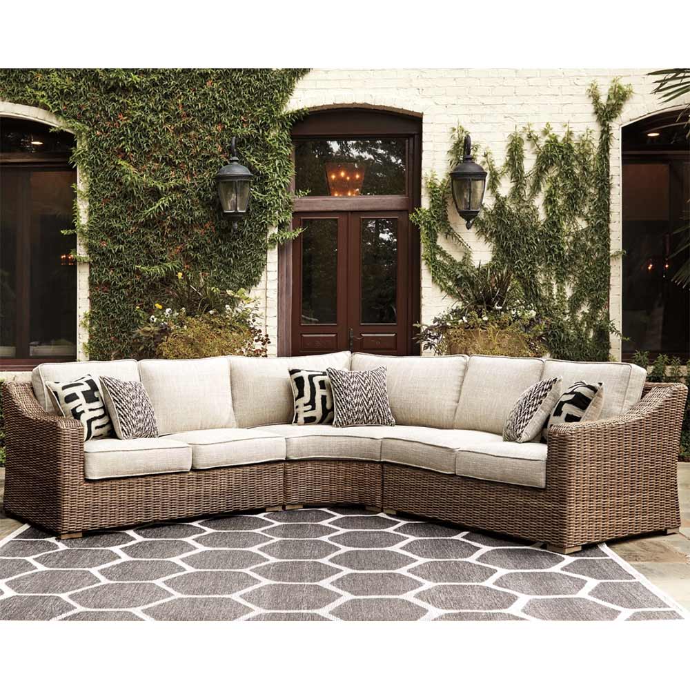 Ashley Furniture - Beachcroft 3-Piece Outdoor Sectional Outdoor Furniture Ashley Furniture