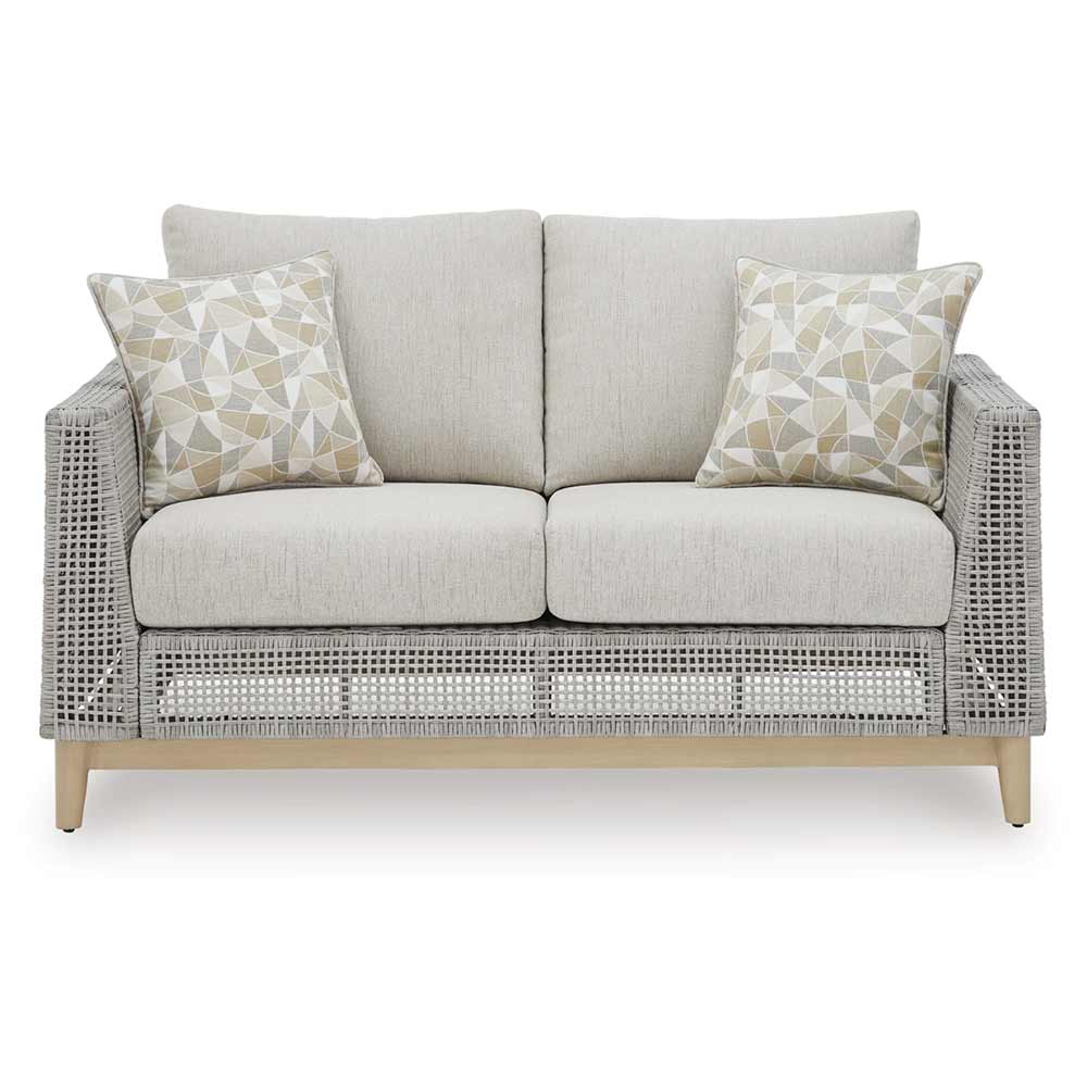 Ashley Furniture - Seton Creek Outdoor Loveseat with Cushion Loveseat Ashley Furniture