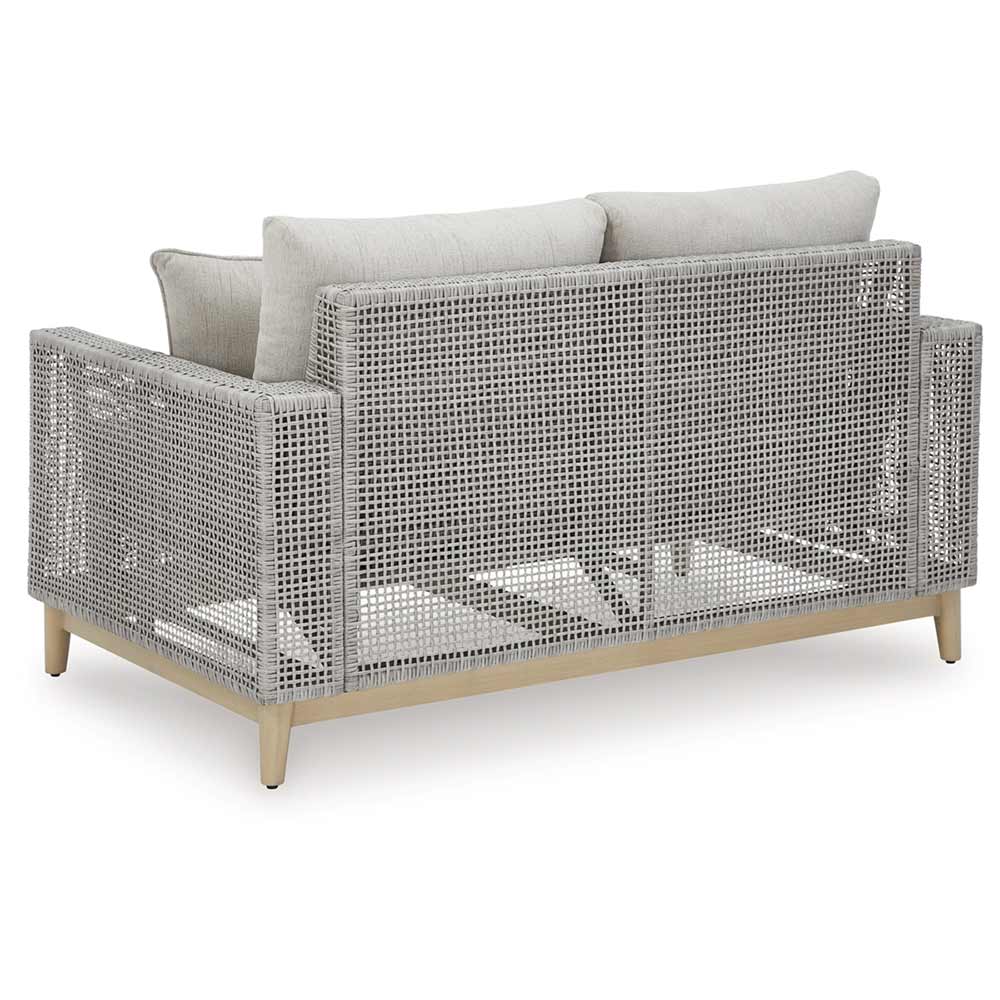 Ashley Furniture - Seton Creek Outdoor Loveseat with Cushion Loveseat Ashley Furniture
