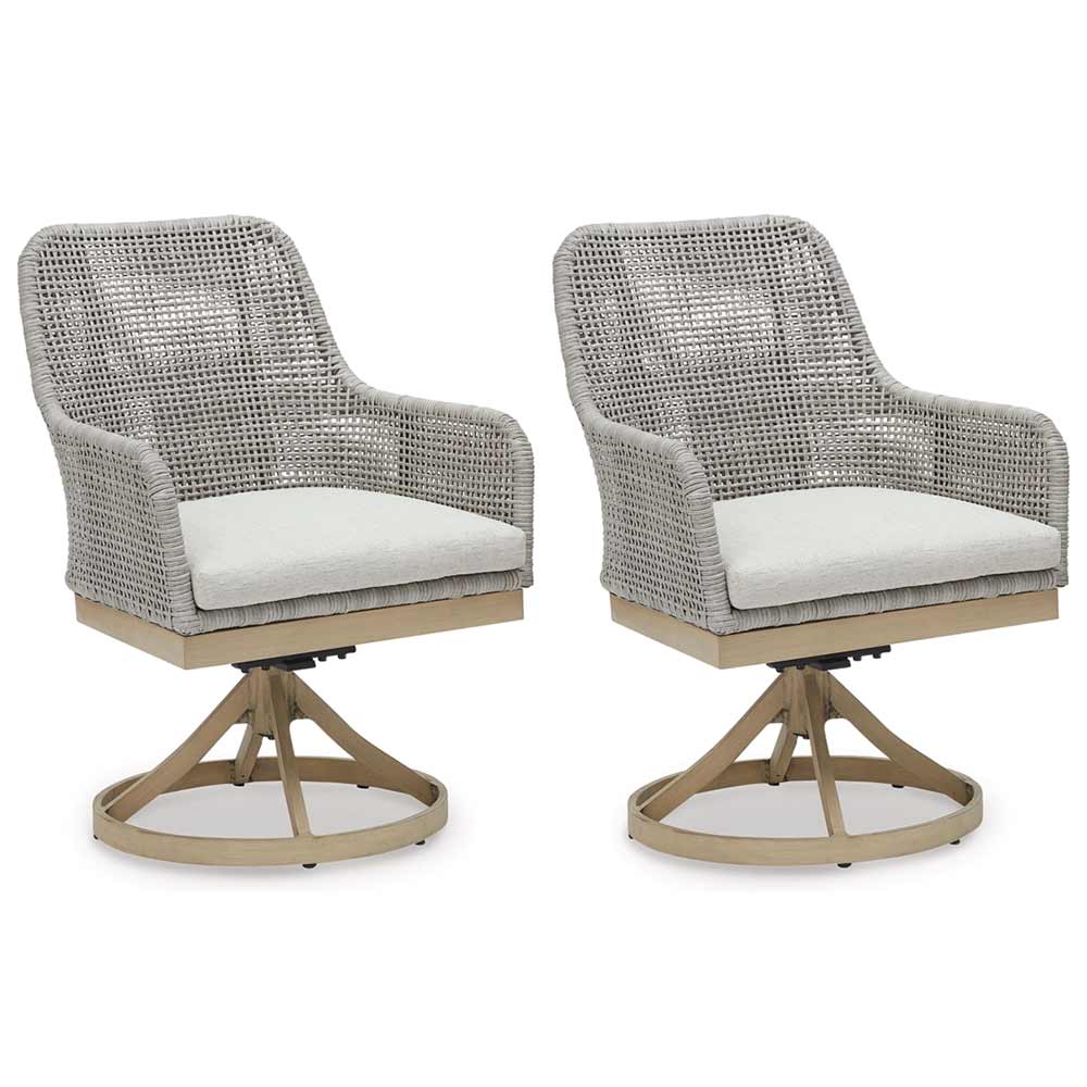 Ashley Furniture - Seton Creek Outdoor Swivel Dining Chair (Set of 2) chairs Ashley Furniture