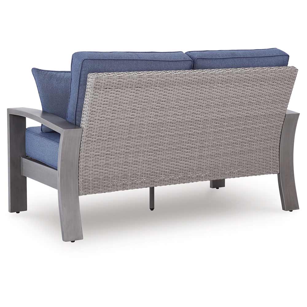 Ashley Furniture - Dillon Beach Outdoor Loveseat with Cushion Loveseat Ashley Furniture
